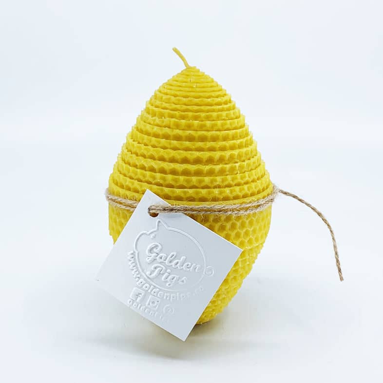 Handmade Beeswax Egg Candle | Large