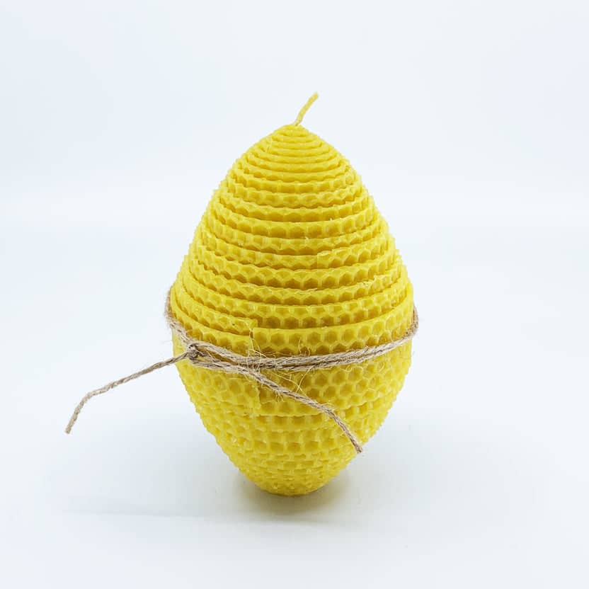 Handmade Beeswax Egg Candle | Large