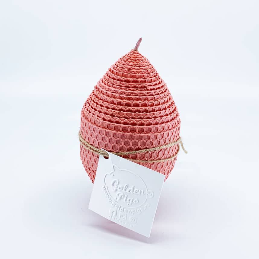Handmade Beeswax Egg Candle | Large