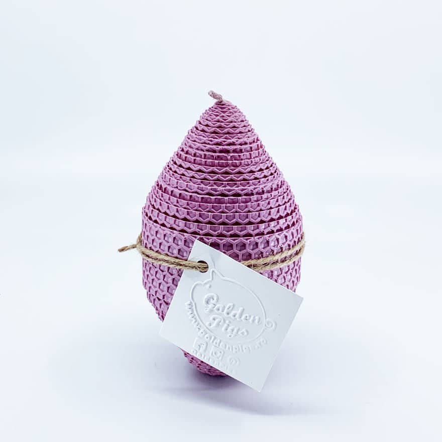 Handmade Beeswax Egg Candle | Large