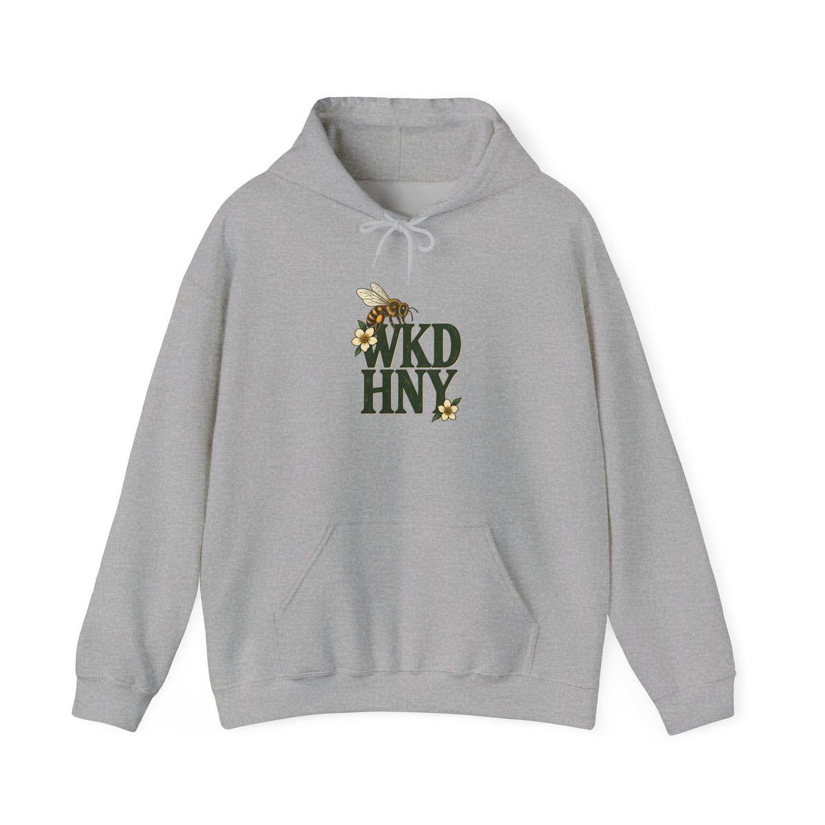 WKD HNY Bee Floral Design Hoodie | Honeybee Graphic Sweatshirt