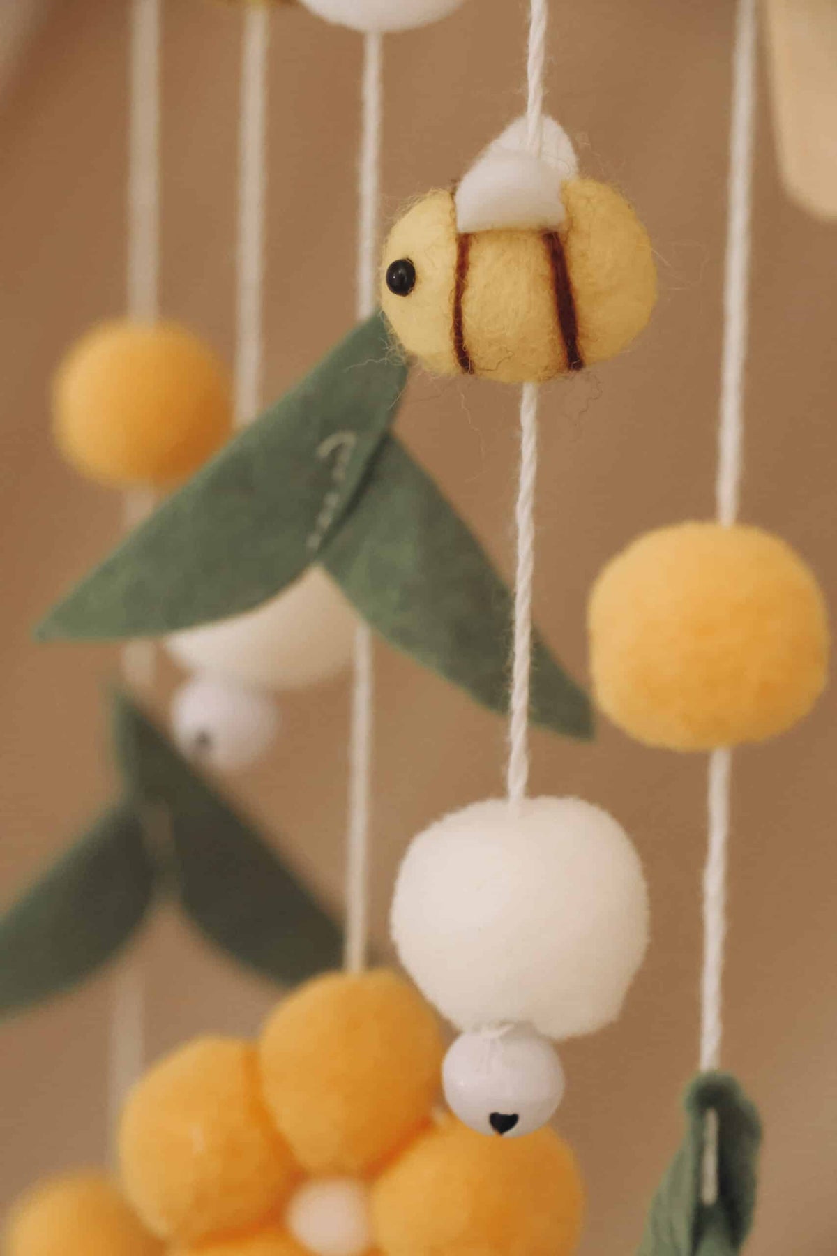 Handmade Yellow Bee & Flower Baby Mobile