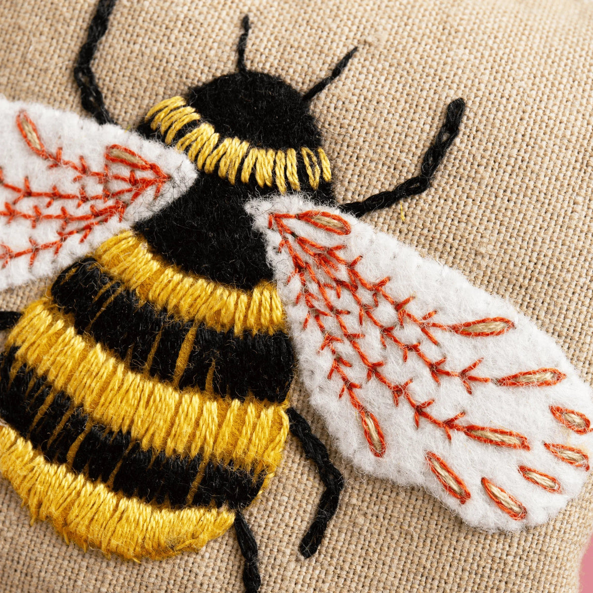 Bee Linen Lavender Bag Embroidery Kit