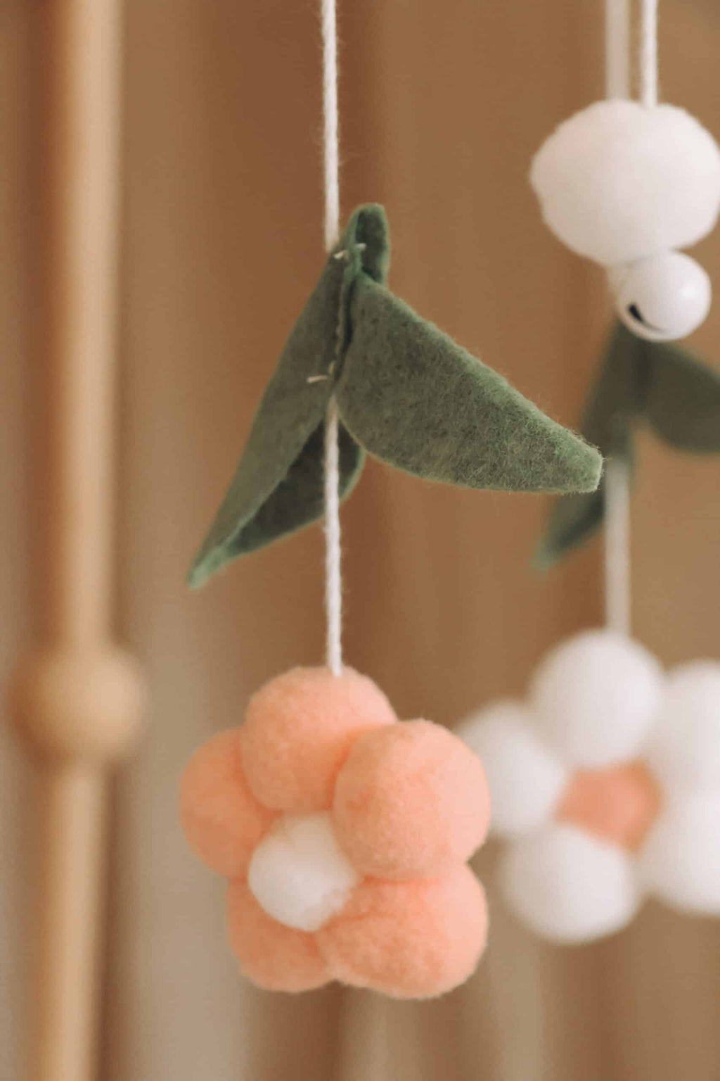 Handmade Pink Bee & Flower Baby Mobile