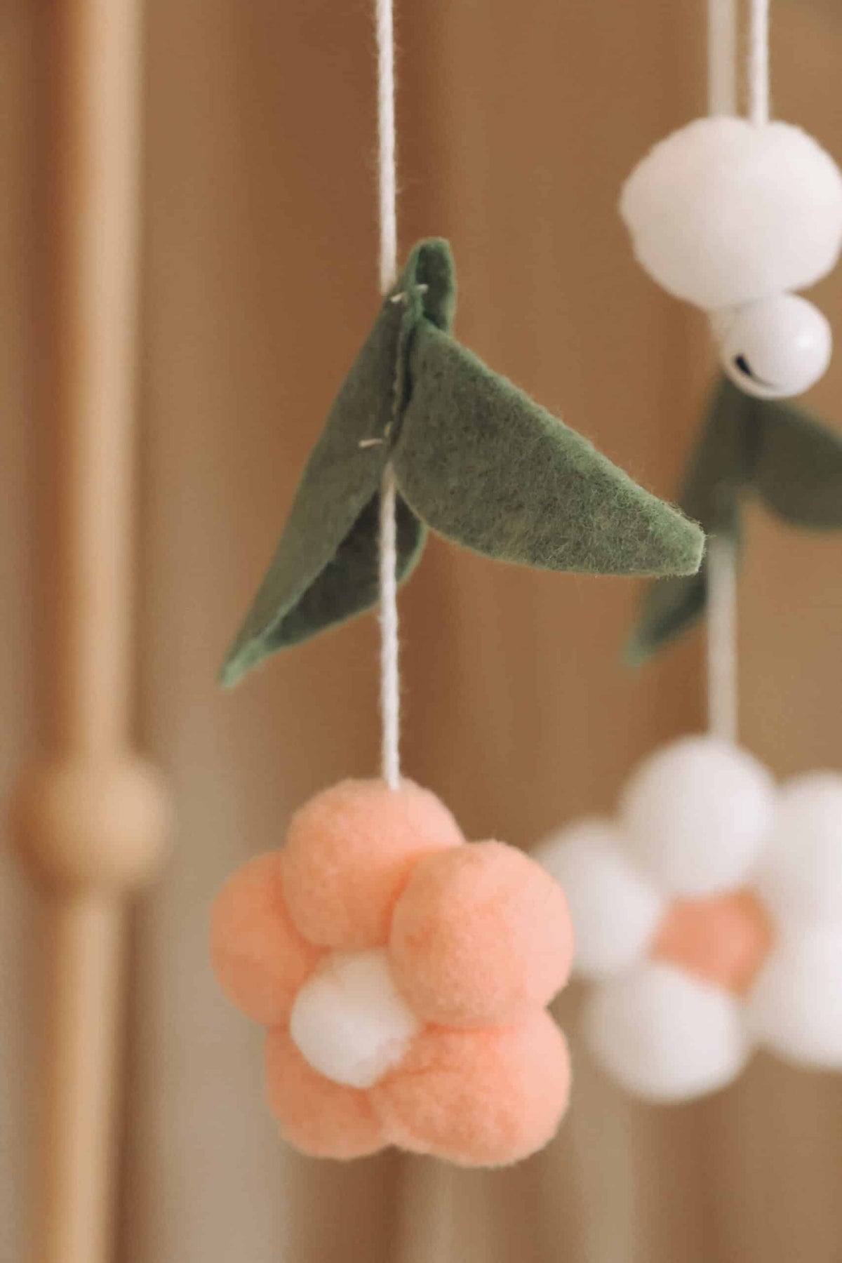 Handmade Pink Bee & Flower Baby Mobile