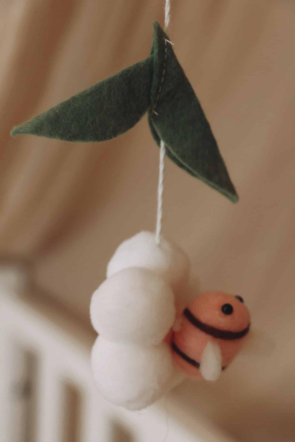Handmade Pink Bee & Flower Baby Mobile