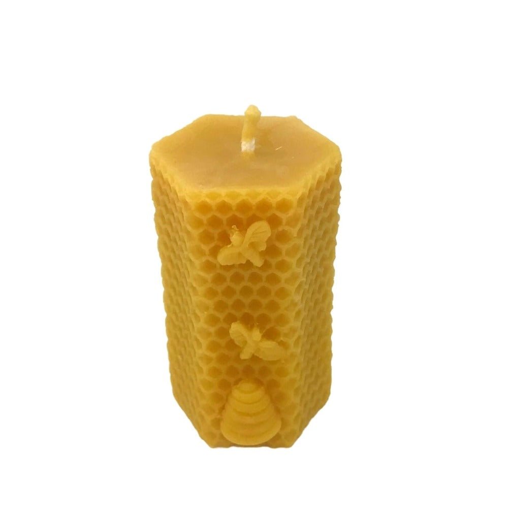 Bees on Honeycomb Candle