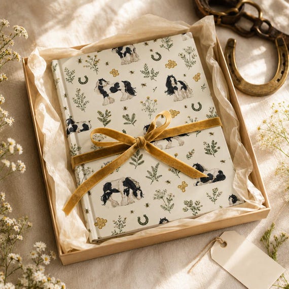 Gypsy Vanner horse pattern hardcover journal product view